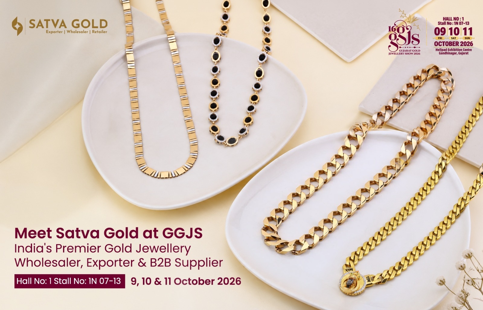 Meet Satva Gold at GGJS | India's Premier Gold Jewellery Wholesaler, Exporter & B2B Supplier